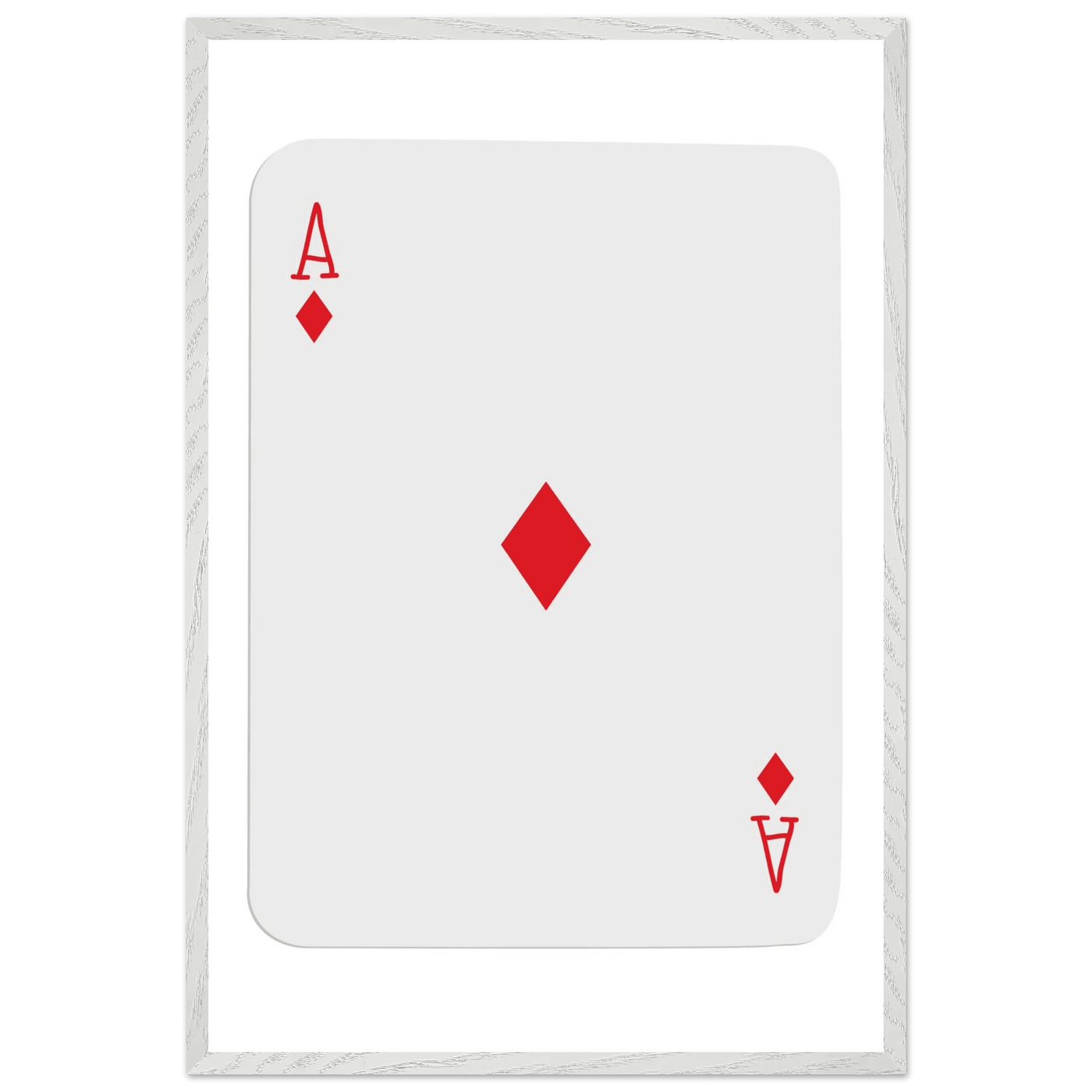 Ace of Diamonds Poker Card Print - Mounted Framed Art, Eco-Friendly Wood Frame in Your Choice of Finish - Vibrantwalls
