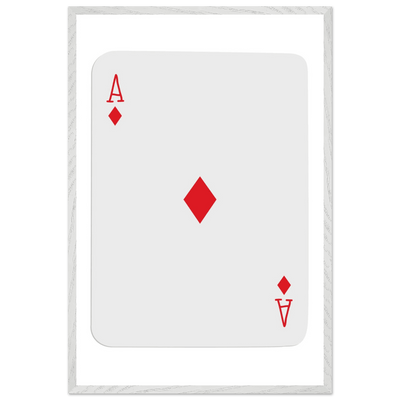 Ace of Diamonds Poker Card Print - Mounted Framed Art, Eco-Friendly Wood Frame in Your Choice of Finish - Vibrantwalls
