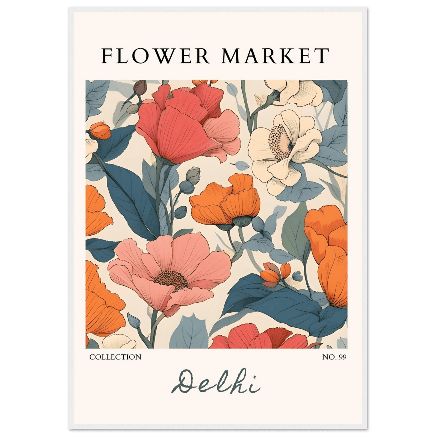 Flower Market Delhi Framed Art Print – Vibrant Botanical & Nature Posters | Ready-to-Hang in Multiple Sizes - Vibrantwalls
