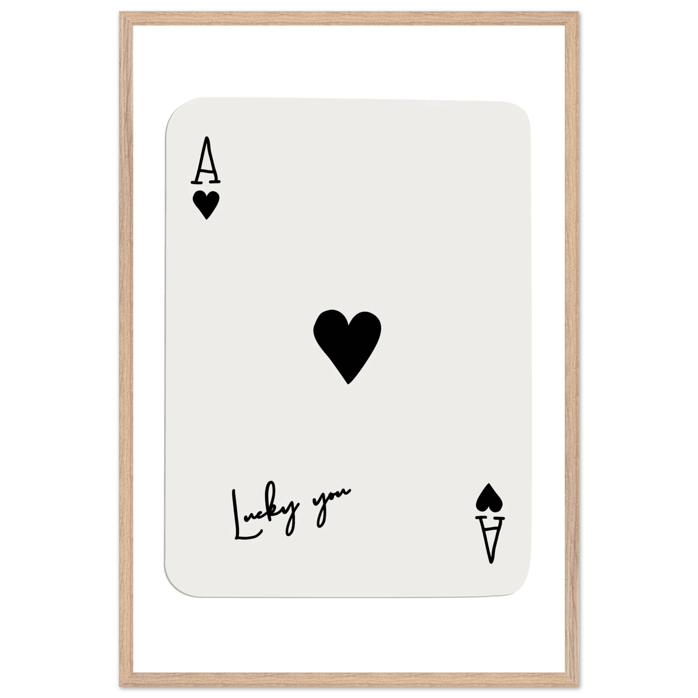 Lucky Ace of Hearts Framed Poster Art - Playful Poker Card Print in Eco-Friendly Wood Frame - Vibrantwalls