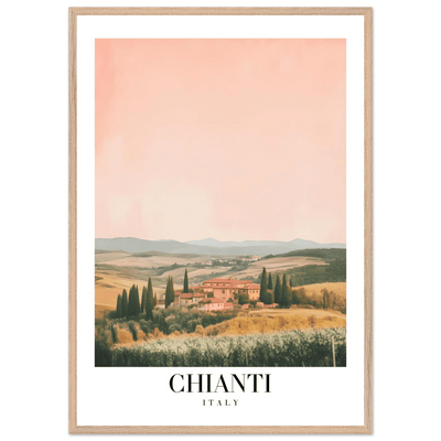 Chianti, Italy Framed Poster – Vintage Tuscan Countryside Wall Art with Customizable Wooden Frame - Vibrantwalls