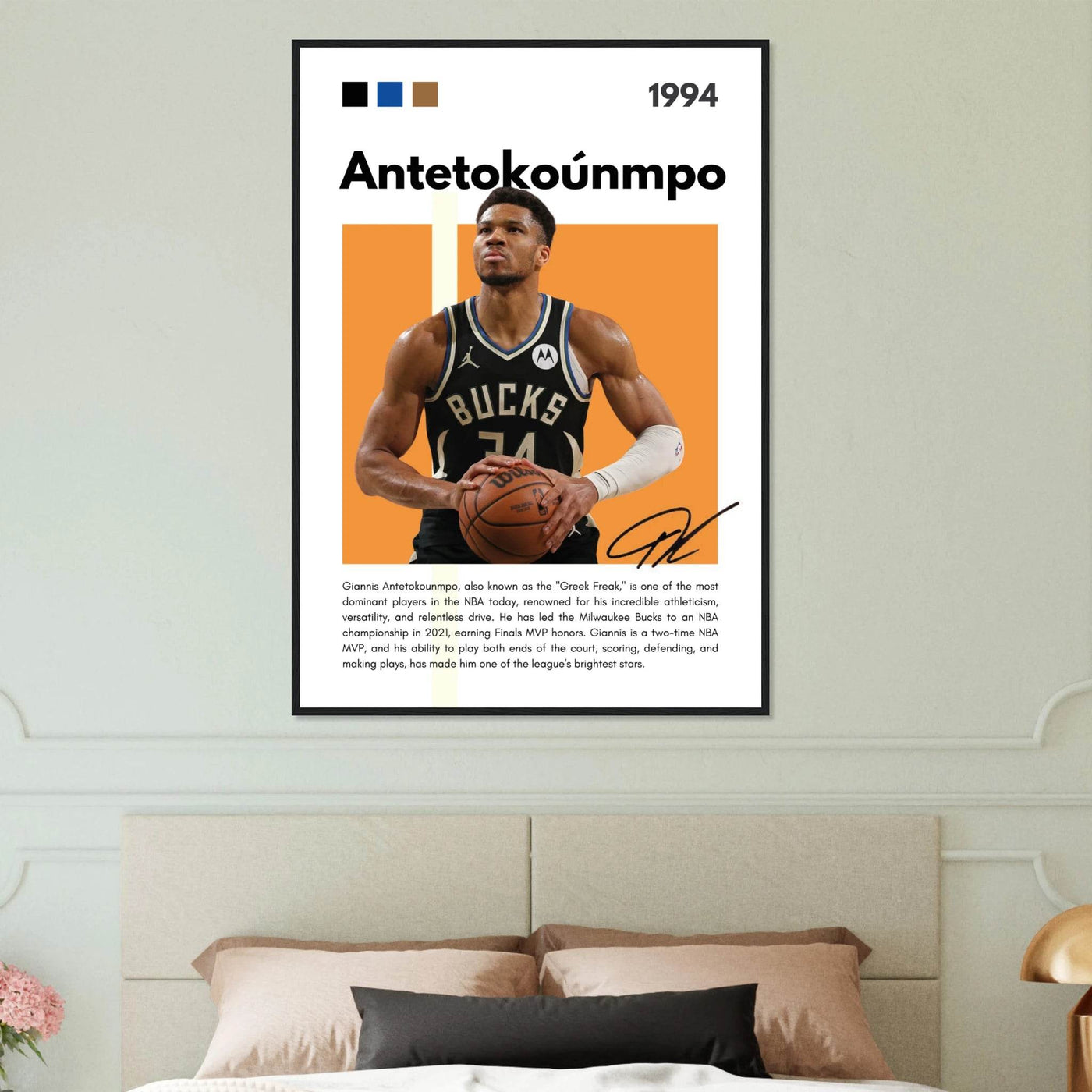Giannis Antetokounmpo Greek Freak Bucks Poster - Vibrantwalls