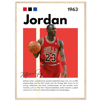 Michael Jordan Air Jordan Bulls Retro Print 50x70 cm 20x28″ Wood frame Vibrantwalls
