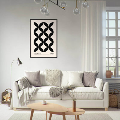 Bauhaus 1919 Black & Beige Circles - Vibrantwalls