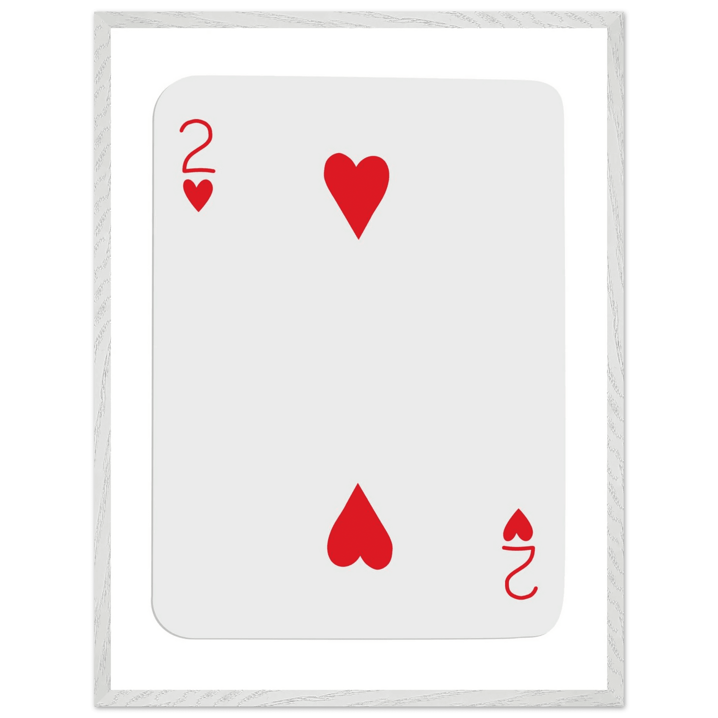 Two of Hearts Poker Card Print - Framed Wall Art, Eco-Friendly Wood Frame in Your Choice of Size & Finish - Vibrantwalls