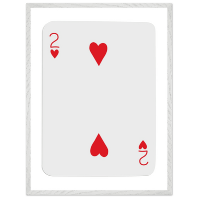 Two of Hearts Poker Card Print - Framed Wall Art, Eco-Friendly Wood Frame in Your Choice of Size & Finish - Vibrantwalls
