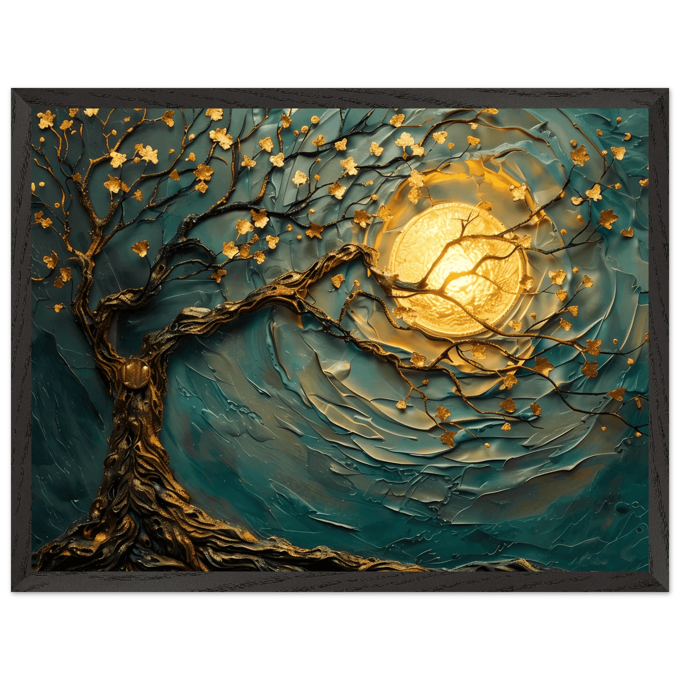 Teal Gold Tree of Life Pendant - Elegance in Nature's Design - Vibrantwalls