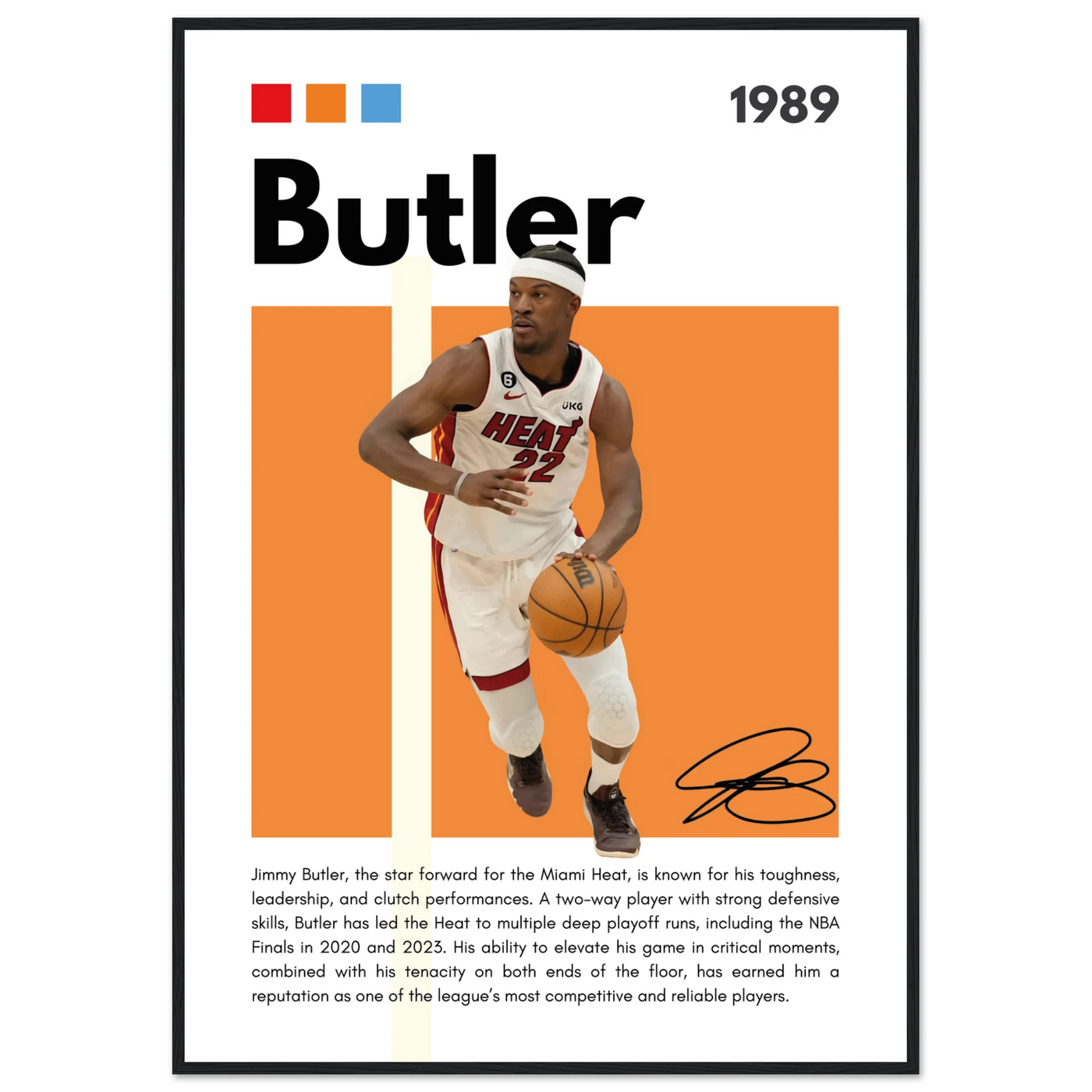 Jimmy Butler Heat Culture Miami Framed Poster 70x100 cm 28x40″ Black frame Vibrantwalls
