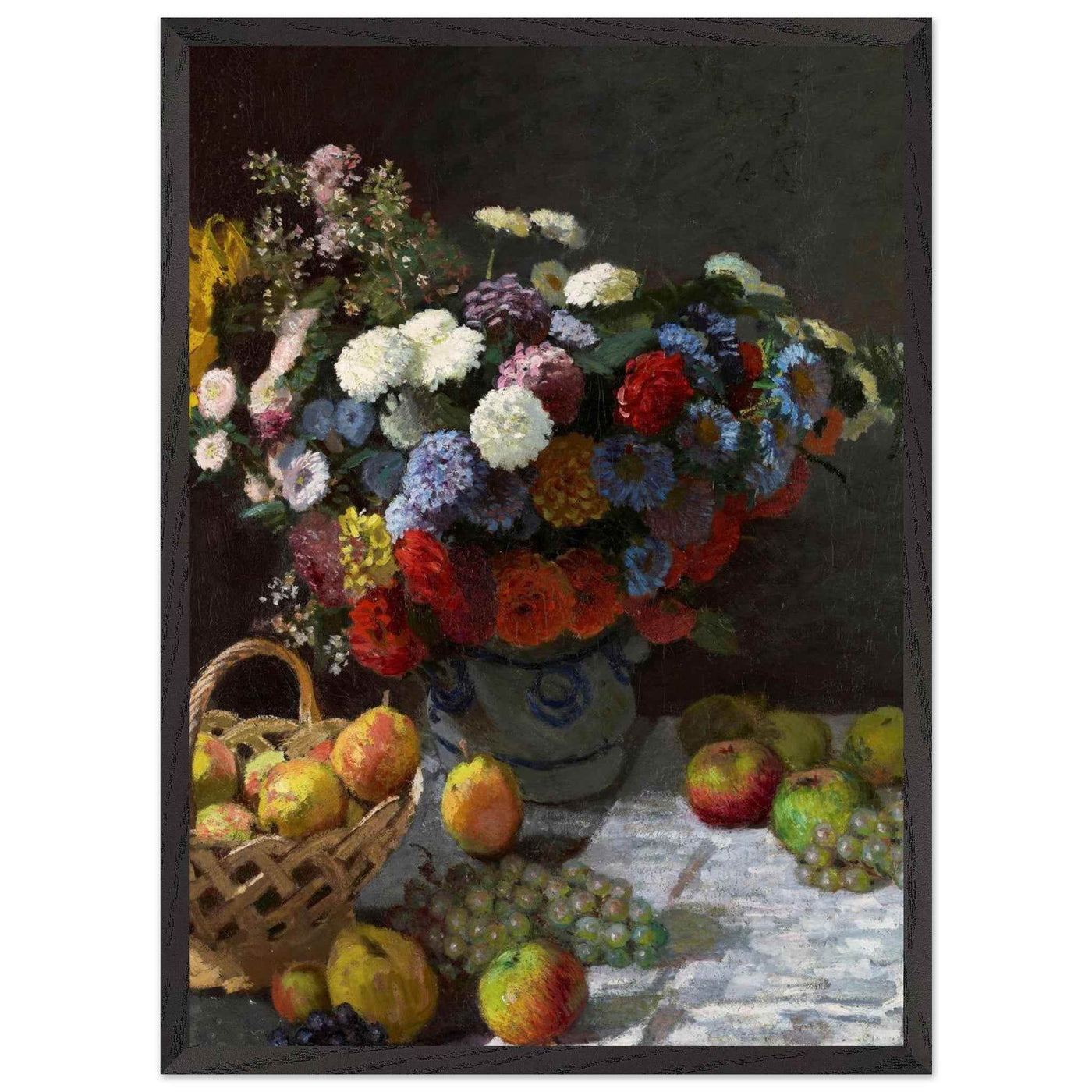 Still Life Wall Art Print of Flowers and Fruit for Elegant Home Decor - Vibrantwalls