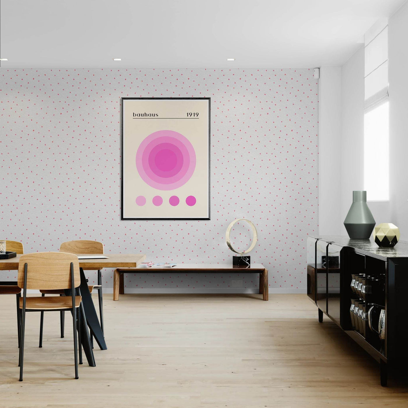 Bauhaus Pink Gradient Circle - Vibrantwalls