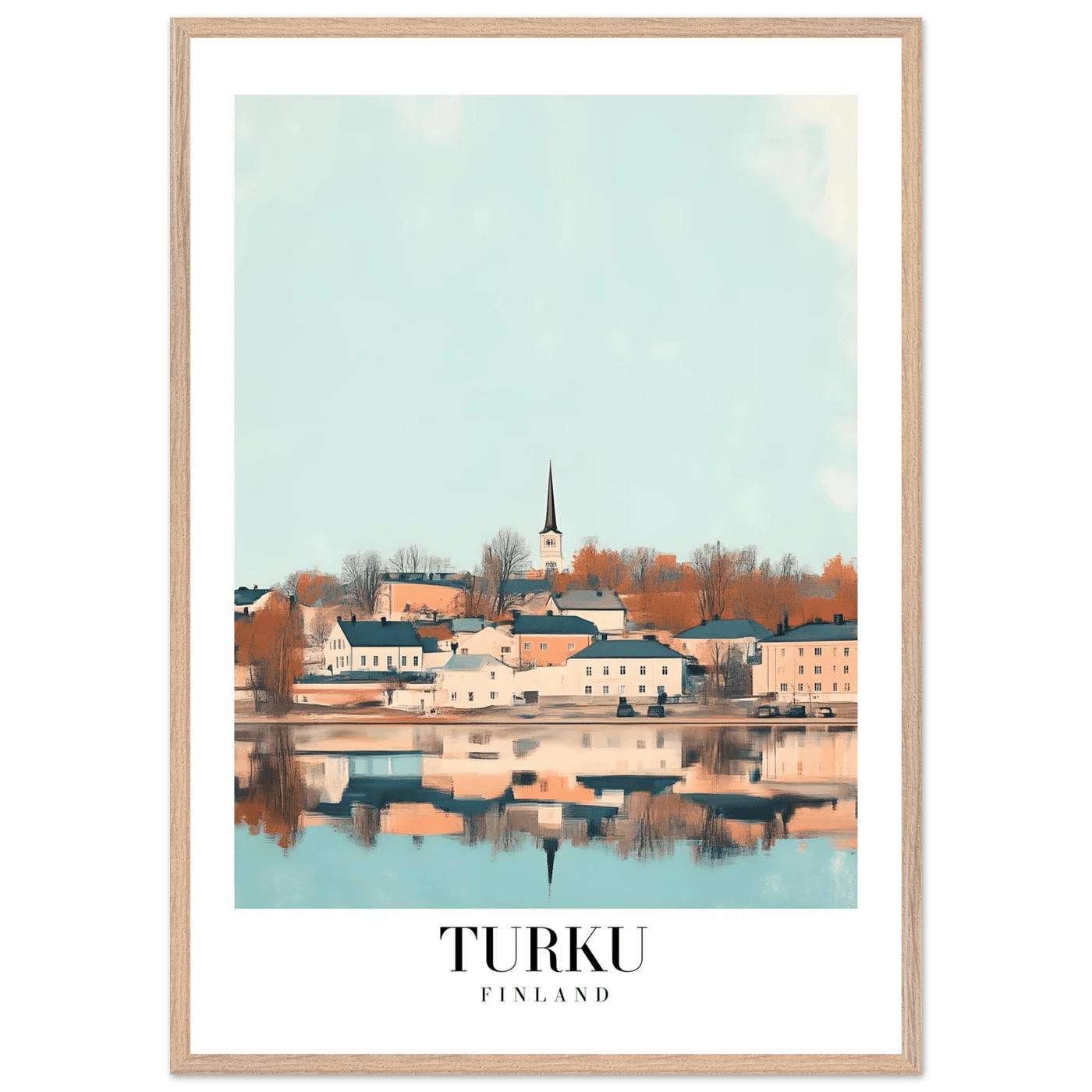 Turku Finland Framed Poster – Serene Nordic Travel Wall Art with Wooden Frame - Vibrantwalls