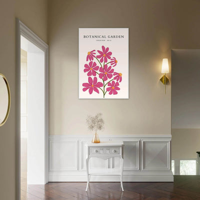 Vibrant Botanical Garden Framed Poster – Pink Cosmos & Abstract Floral Art Print | Ready-to-Hang in Various Sizes - Vibrantwalls