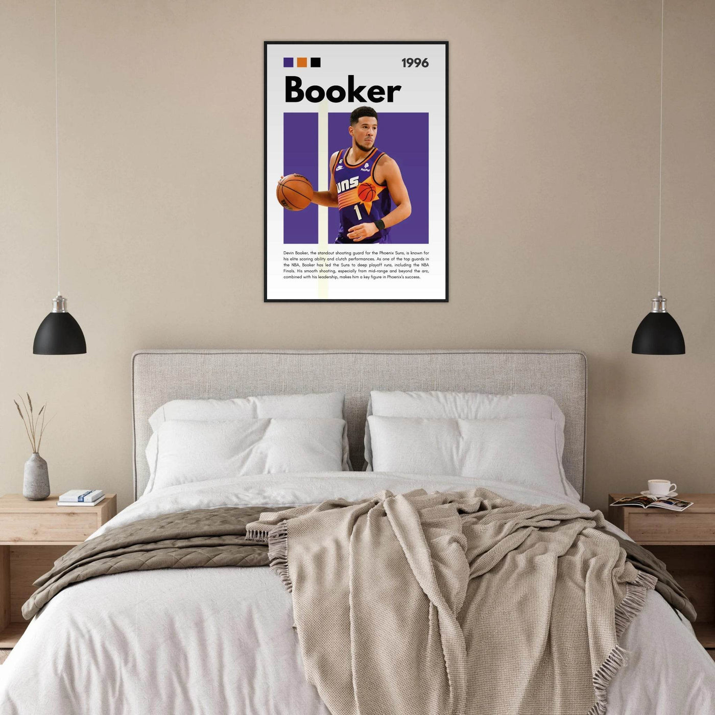 Devin Booker Phoenix Suns Modern Art Print - Vibrantwalls