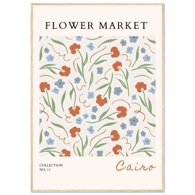 Flower Market Cairo Framed Poster – Abstract Floral Art Print | Earthy Tones & Ready-to-Hang Decor - Vibrantwalls
