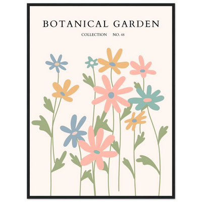 Botanical Garden Framed Poster – Whimsical Pastel Floral Art Print | Ready-to-Hang Wall Decor - Vibrantwalls