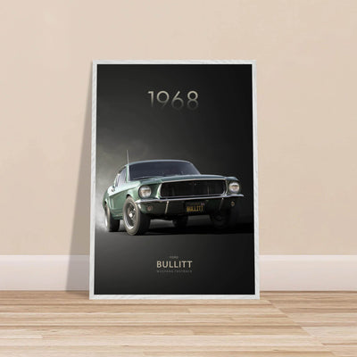 1968 Bullitt Mustang GT - 50th Anniversary Framed Poster | Iconic Green, Ready-to-Hang, Premium Quality - Vibrantwalls