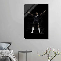 Football Legend Acrylic Print – Dynamic Sketch Art for Modern Sports Fans - Vibrantwalls