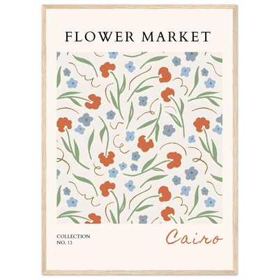 Flower Market Cairo Framed Poster – Abstract Floral Art Print | Earthy Tones & Ready-to-Hang Decor - Vibrantwalls