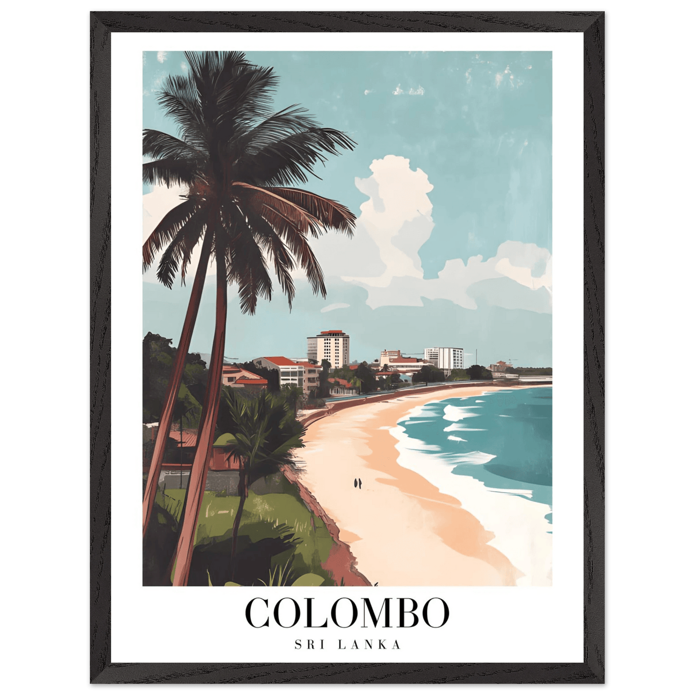 Colombo Sri Lanka Framed Poster – Vintage Coastal Art with Wooden Frame in Multiple Sizes & Finishes - Vibrantwalls