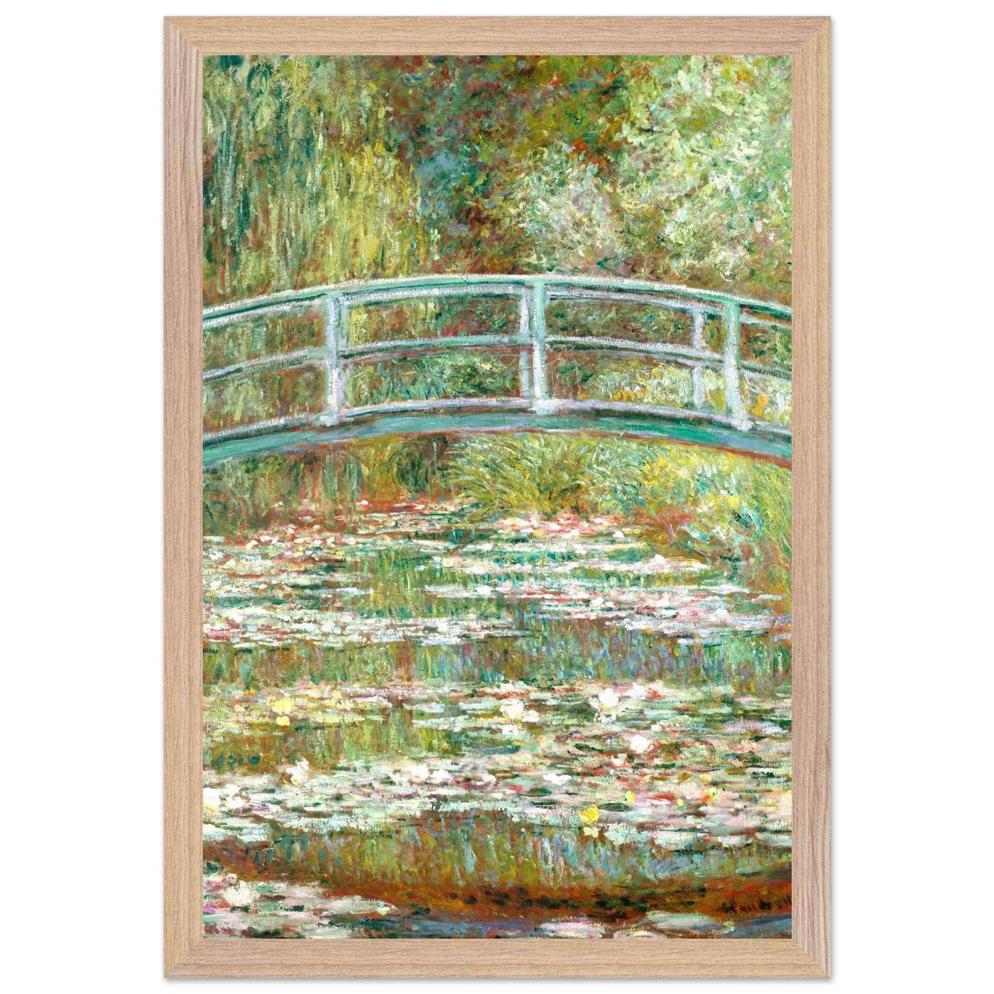 Bridge Over a Pond Art Print - Water Lilies Decorative Artwork for Your Space - Vibrantwalls