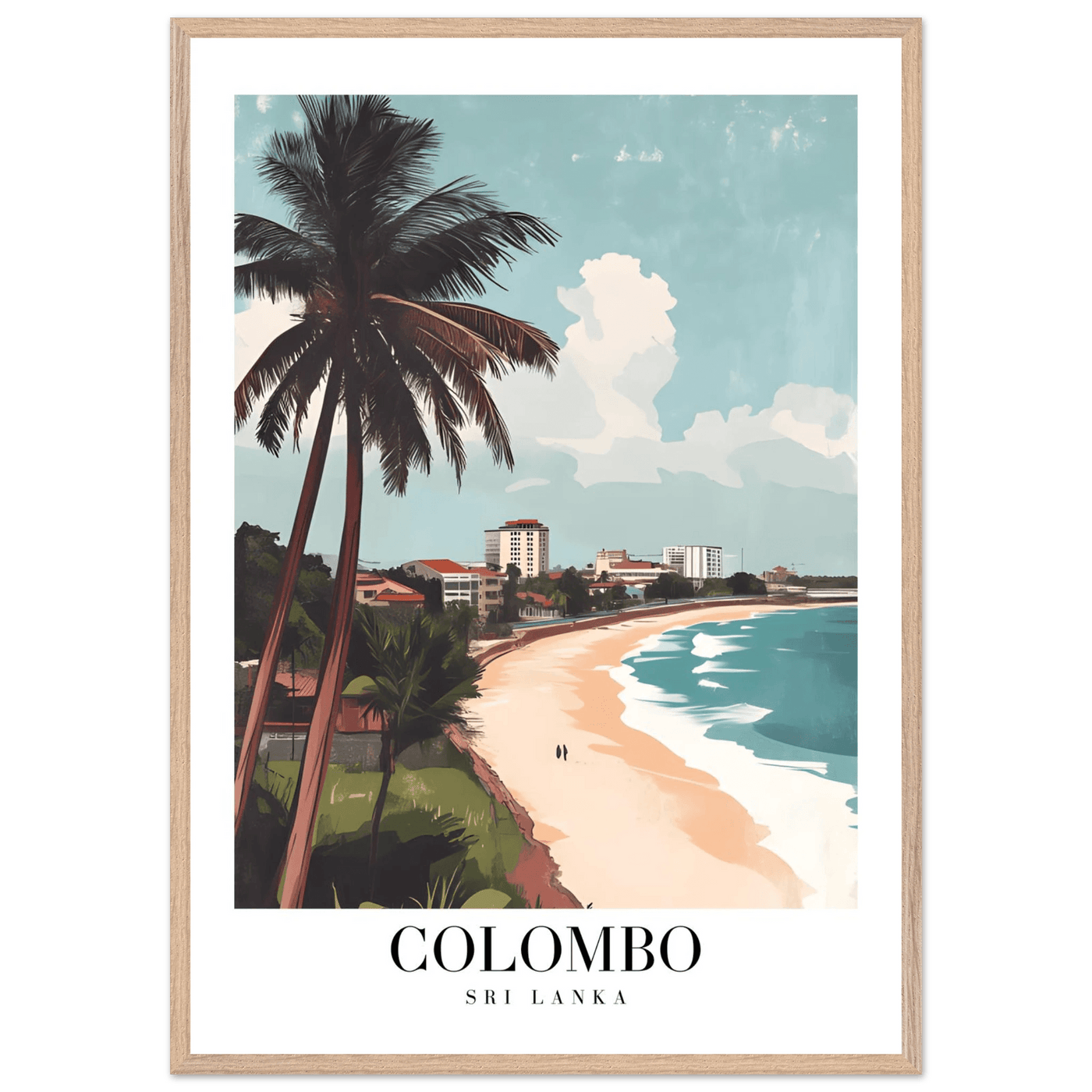 Colombo Sri Lanka Framed Poster – Vintage Coastal Art with Wooden Frame in Multiple Sizes & Finishes - Vibrantwalls