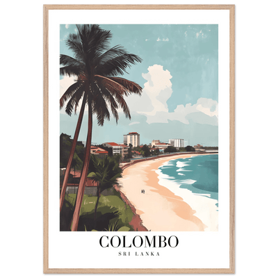 Colombo Sri Lanka Framed Poster – Vintage Coastal Art with Wooden Frame in Multiple Sizes & Finishes - Vibrantwalls