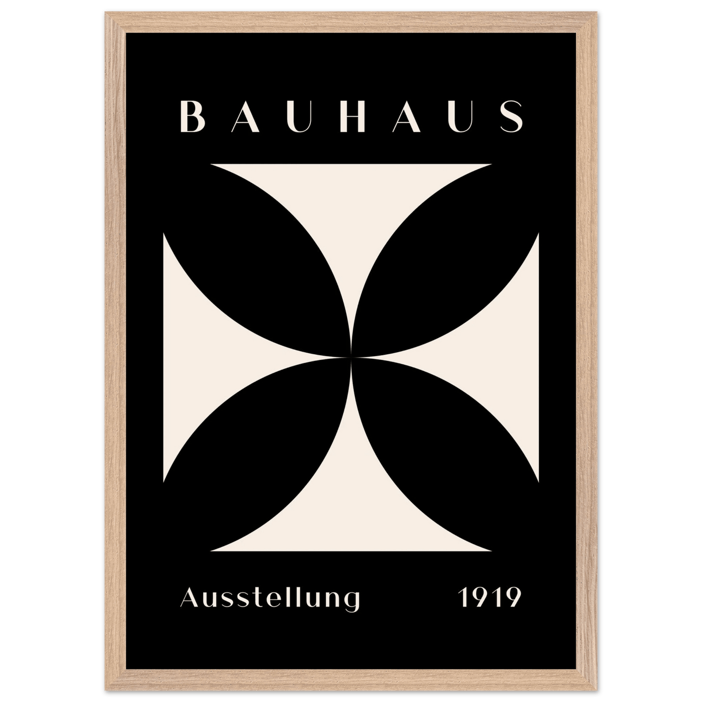 Bauhaus Ausstellung 1919 Black & Cream Minimalist - Vibrantwalls