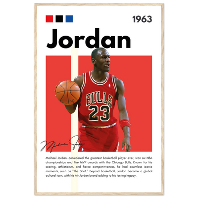 Michael Jordan Air Jordan Bulls Retro Print 60x90 cm 24x36″ Wood frame Vibrantwalls