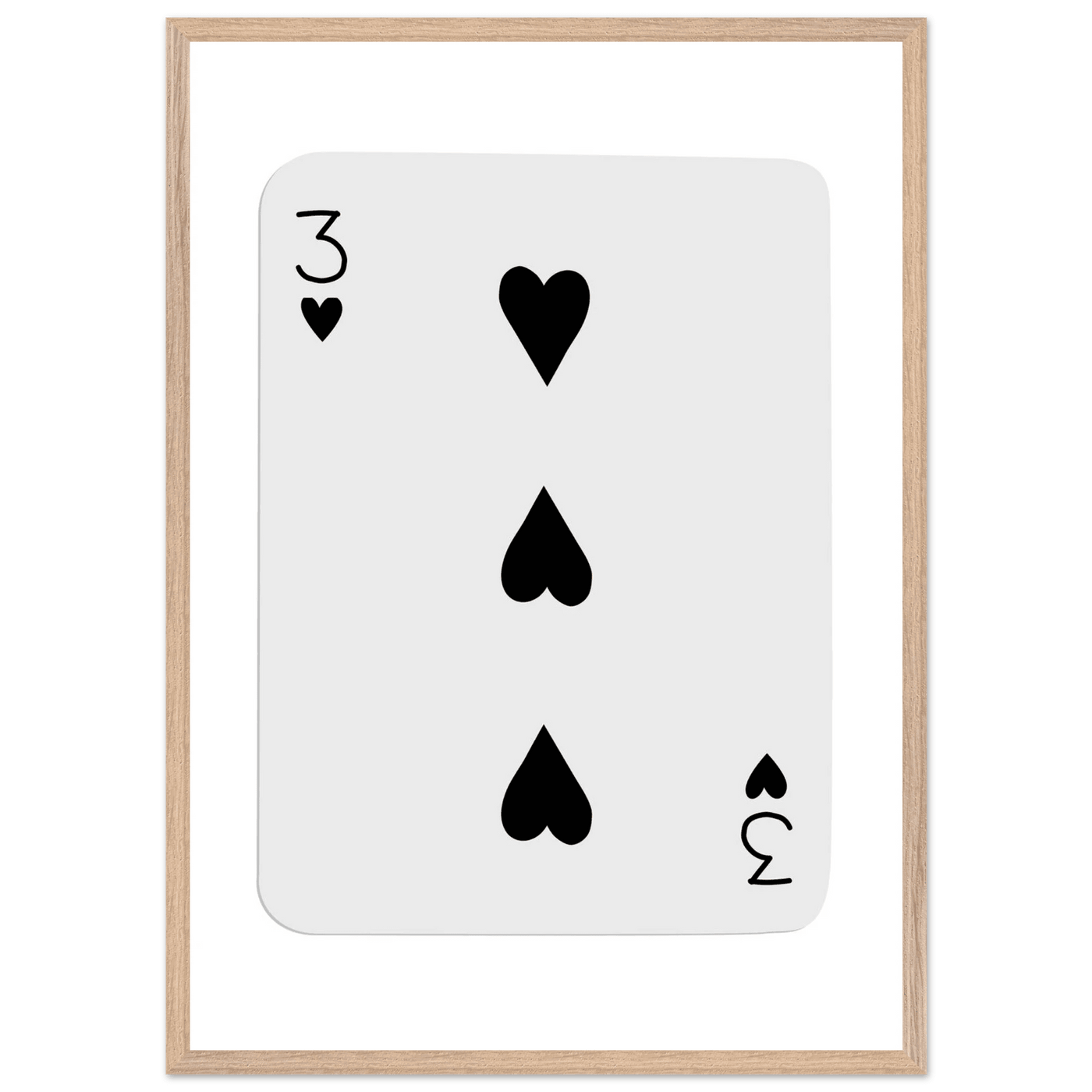 Poker Card Print - Three of Spades - Framed Wall Art, Eco-Friendly Wood Frame in Black, White, or Natural - Vibrantwalls