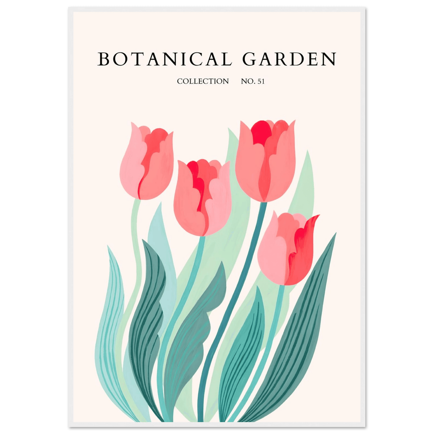 Botanical Garden Tulip Framed Poster – Pastel Florals & Nature Art Prints | Ready-to-Hang Wall Decor - Vibrantwalls