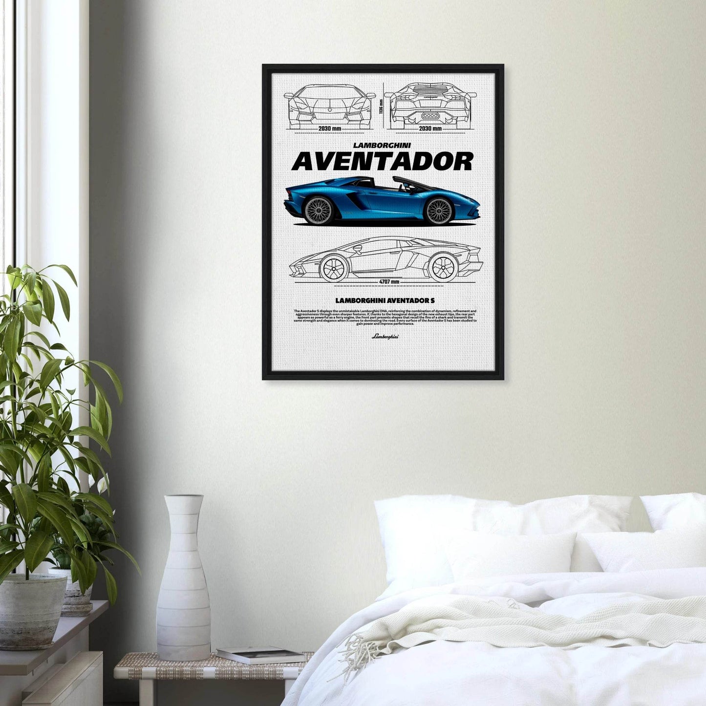 Aventador S Vintage Classic Car Canvas Poster - Wall Art - Vibrantwalls