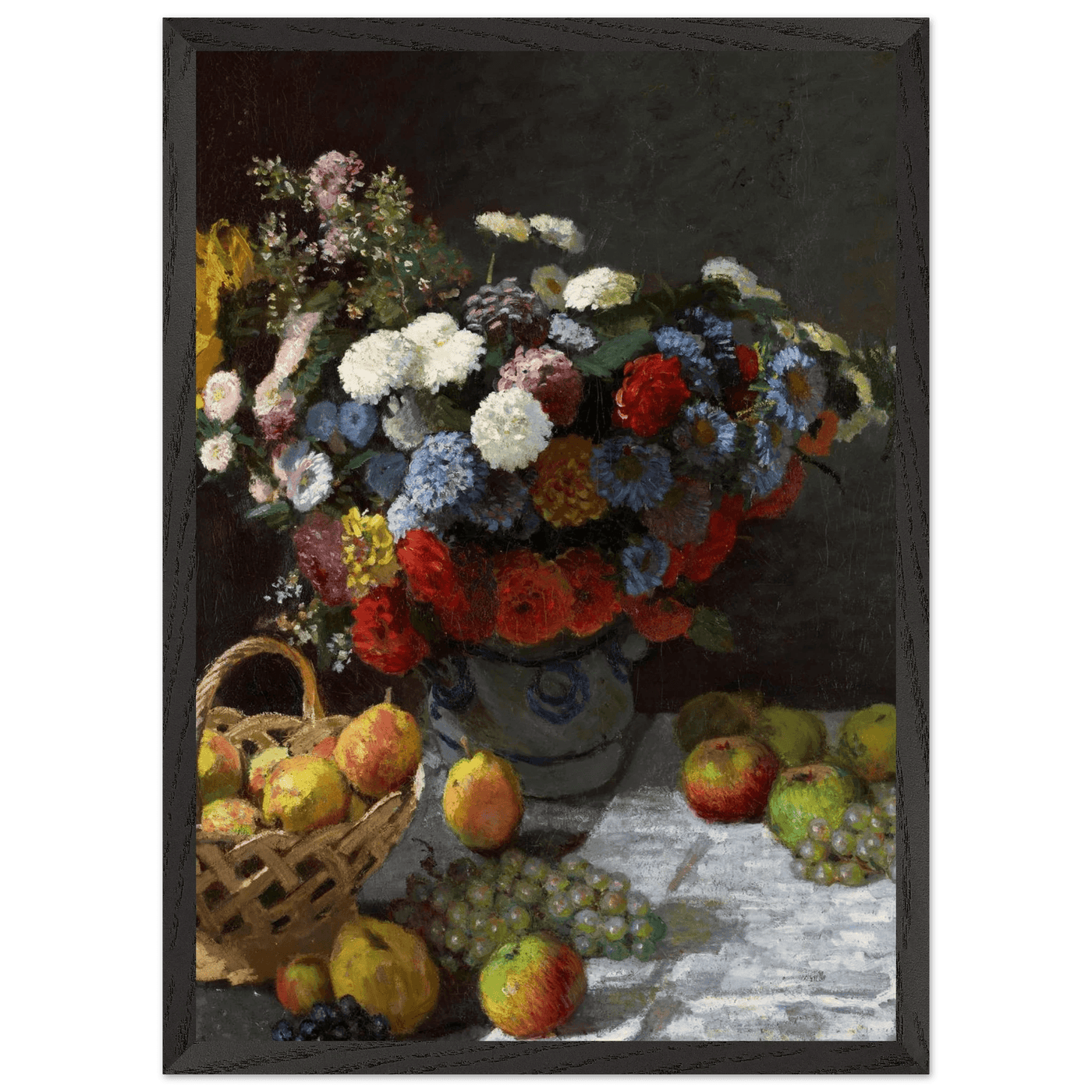 Still Life Wall Art Print of Flowers and Fruit for Elegant Home Decor - Vibrantwalls