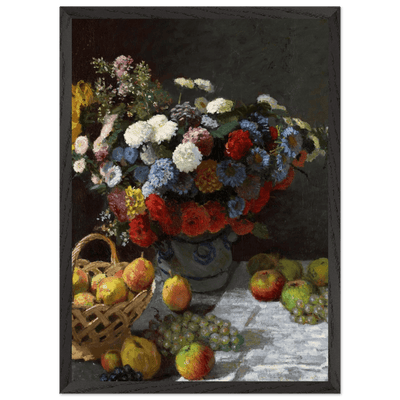 Still Life Wall Art Print of Flowers and Fruit for Elegant Home Decor - Vibrantwalls