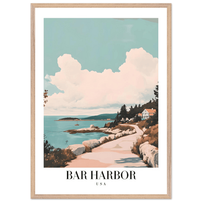 Bar Harbor Maine Framed Poster – Coastal Charm Wall Art with Wooden Frame - Vibrantwalls