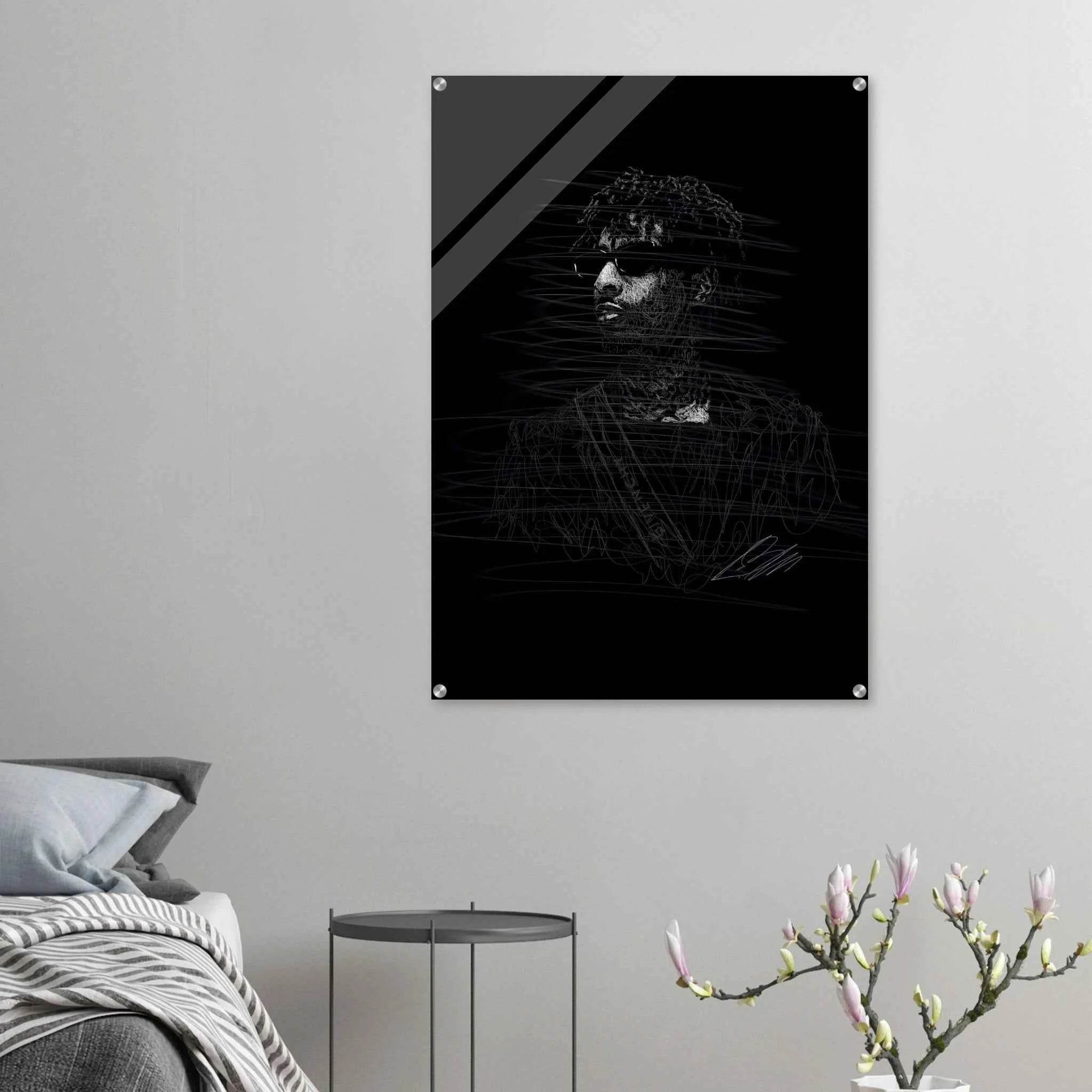 The Rapper Scribble Art Acrylic Print – Abstract, Dynamic, Modern Wall Decor in Various Sizes - Vibrantwalls