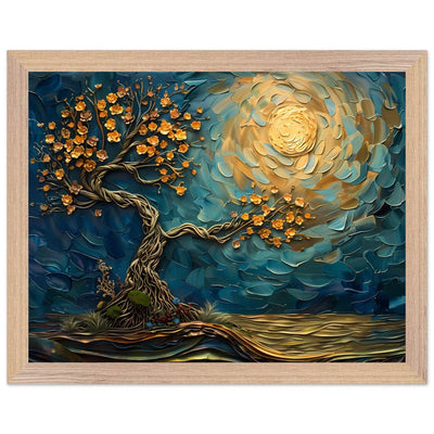 Tree of Life Jewelry - Golden Blooms & Midnight Sky Design - Vibrantwalls