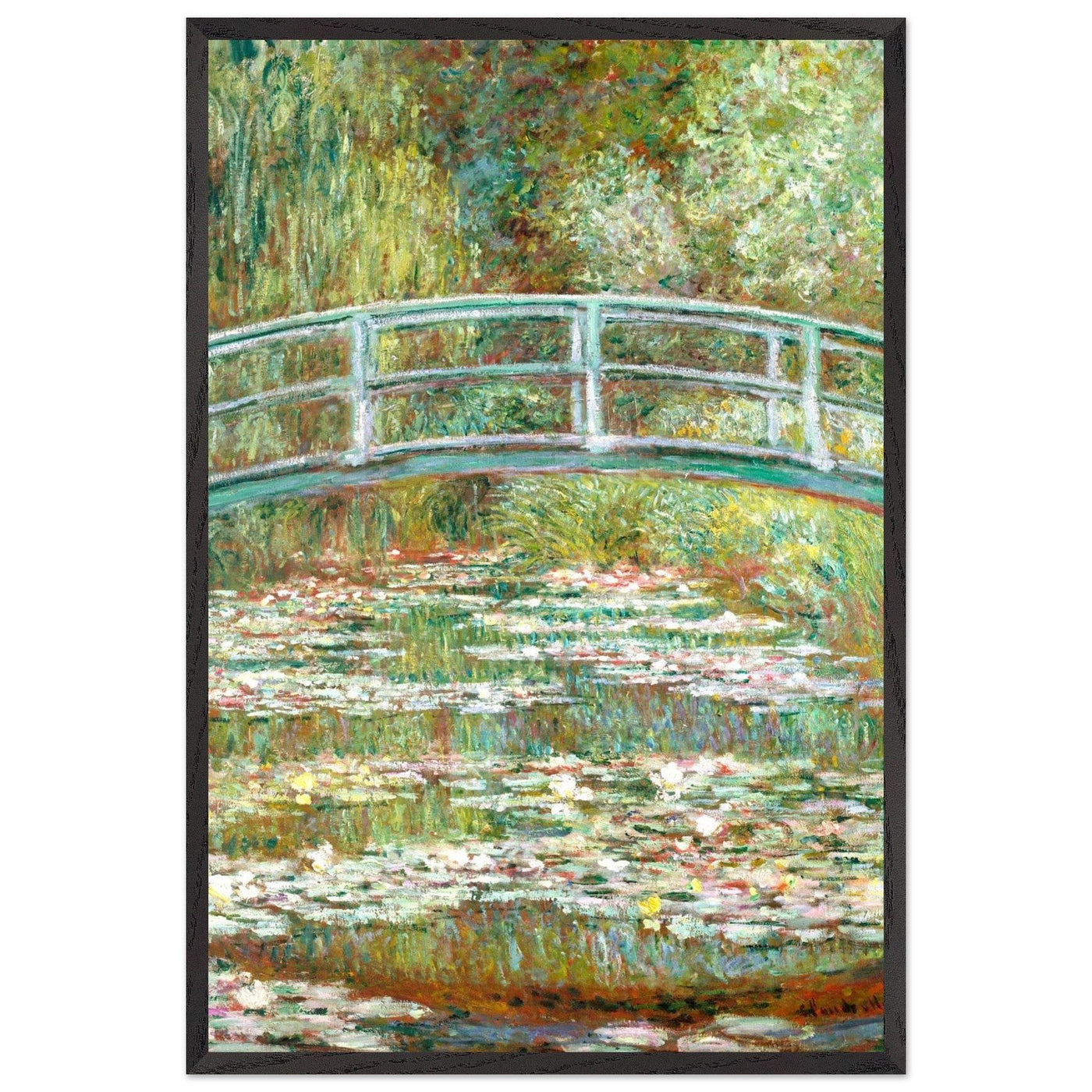 Bridge Over a Pond Art Print - Water Lilies Decorative Artwork for Your Space - Vibrantwalls