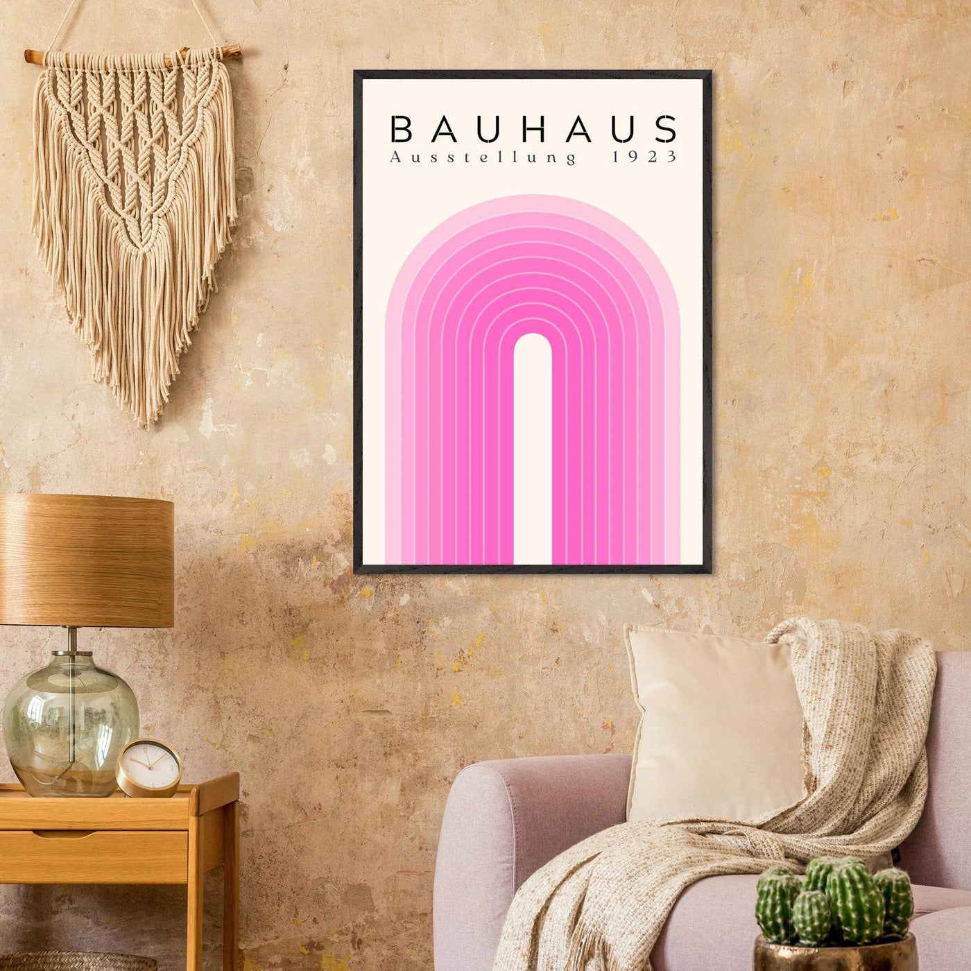 Bauhaus Pink Gradient Arch - Vibrantwalls