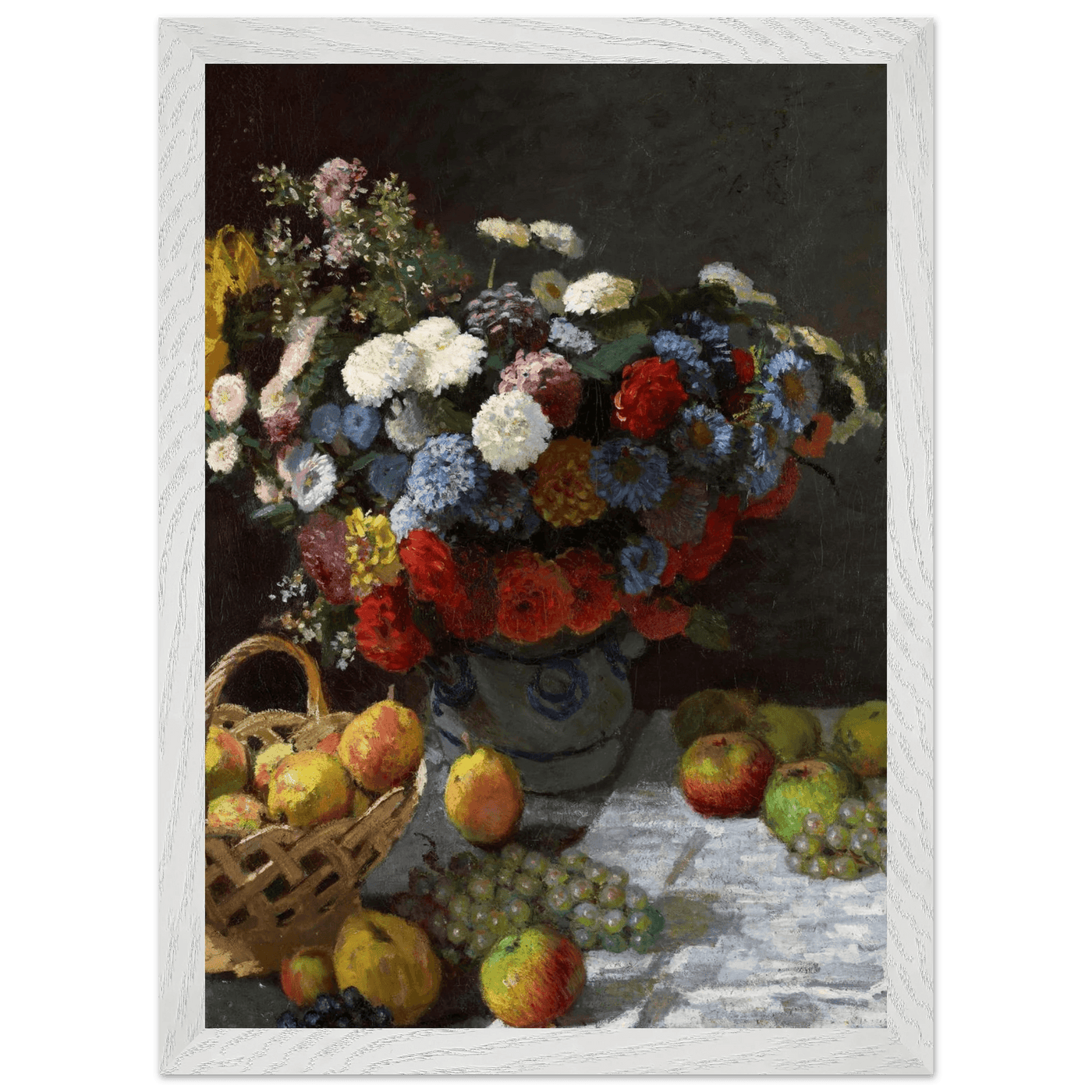 Still Life Wall Art Print of Flowers and Fruit for Elegant Home Decor - Vibrantwalls