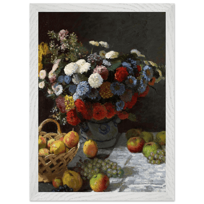 Still Life Wall Art Print of Flowers and Fruit for Elegant Home Decor - Vibrantwalls