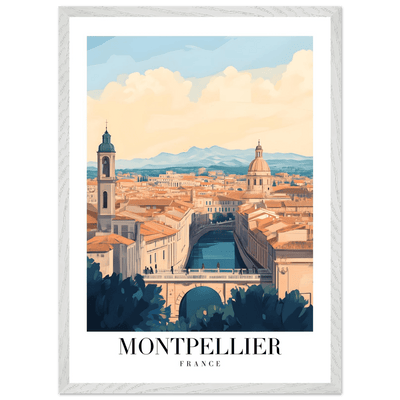 Montpellier France Framed Poster – Vintage Travel Wall Art with Wooden Frame - Vibrantwalls