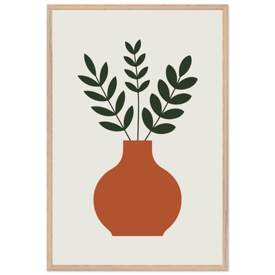 Terracotta Vase Greenery - Vibrantwalls