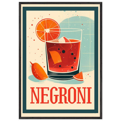 Retro Negroni Cocktail Recipe Art Print - Vibrantwalls
