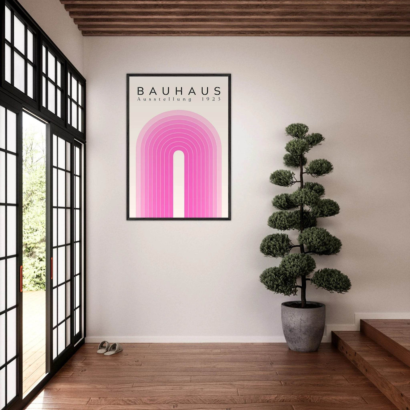 Bauhaus Pink Gradient Arch - Vibrantwalls