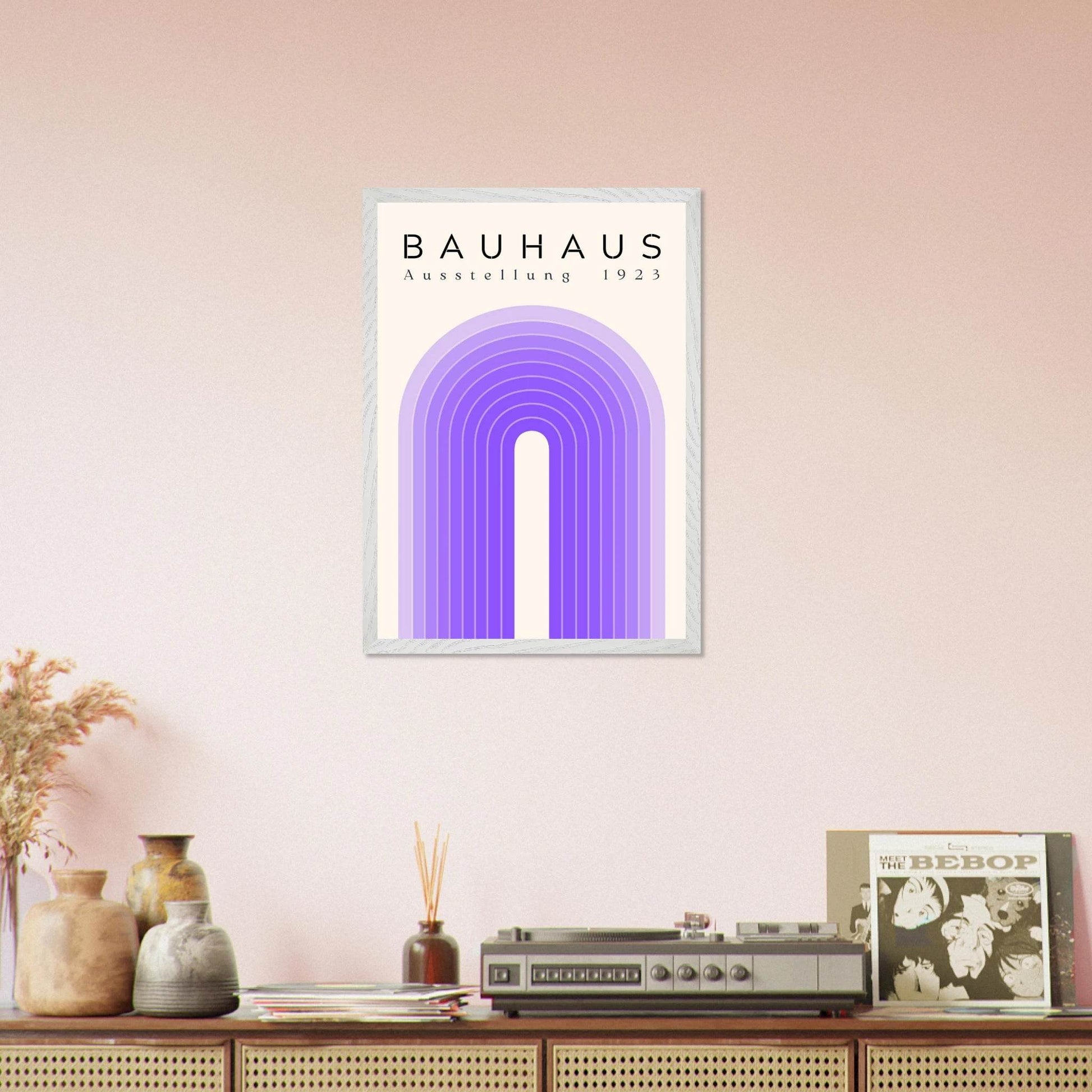Bauhaus Ausstellung 1923 Violet Movement Style Design Wall Art - Vibrantwalls