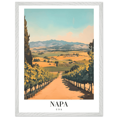 Napa Valley Vineyard Framed Poster – Vintage Travel Wall Art with Wooden Frame - Vibrantwalls