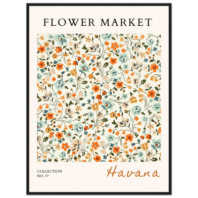 Flower Market 'Havana' Framed Poster – Vibrant Floral Art Print | Ready-to-Hang in Various Sizes & Frame Styles - Vibrantwalls