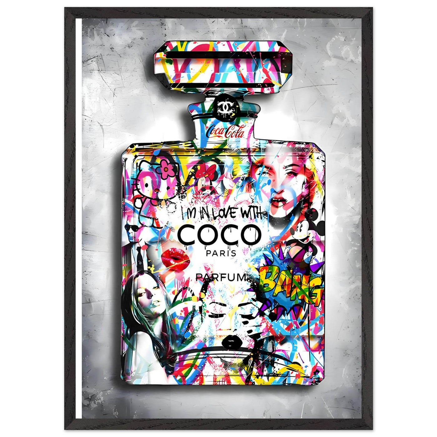 Vibrant Pop Art Chanel Perfume Bottle Print - Graffiti Chic Wall Decor for Fashion Lovers - Vibrantwalls