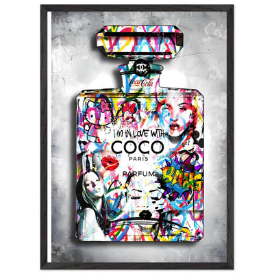 Vibrant Pop Art Chanel Perfume Bottle Print - Graffiti Chic Wall Decor for Fashion Lovers - Vibrantwalls