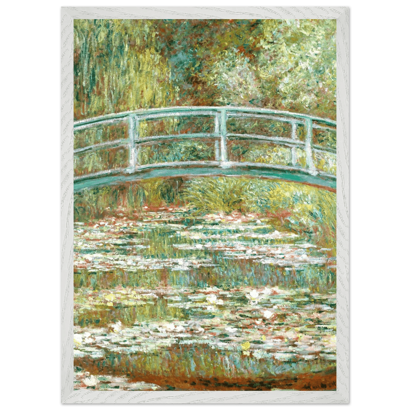 Bridge Over a Pond Art Print - Water Lilies Decorative Artwork for Your Space - Vibrantwalls